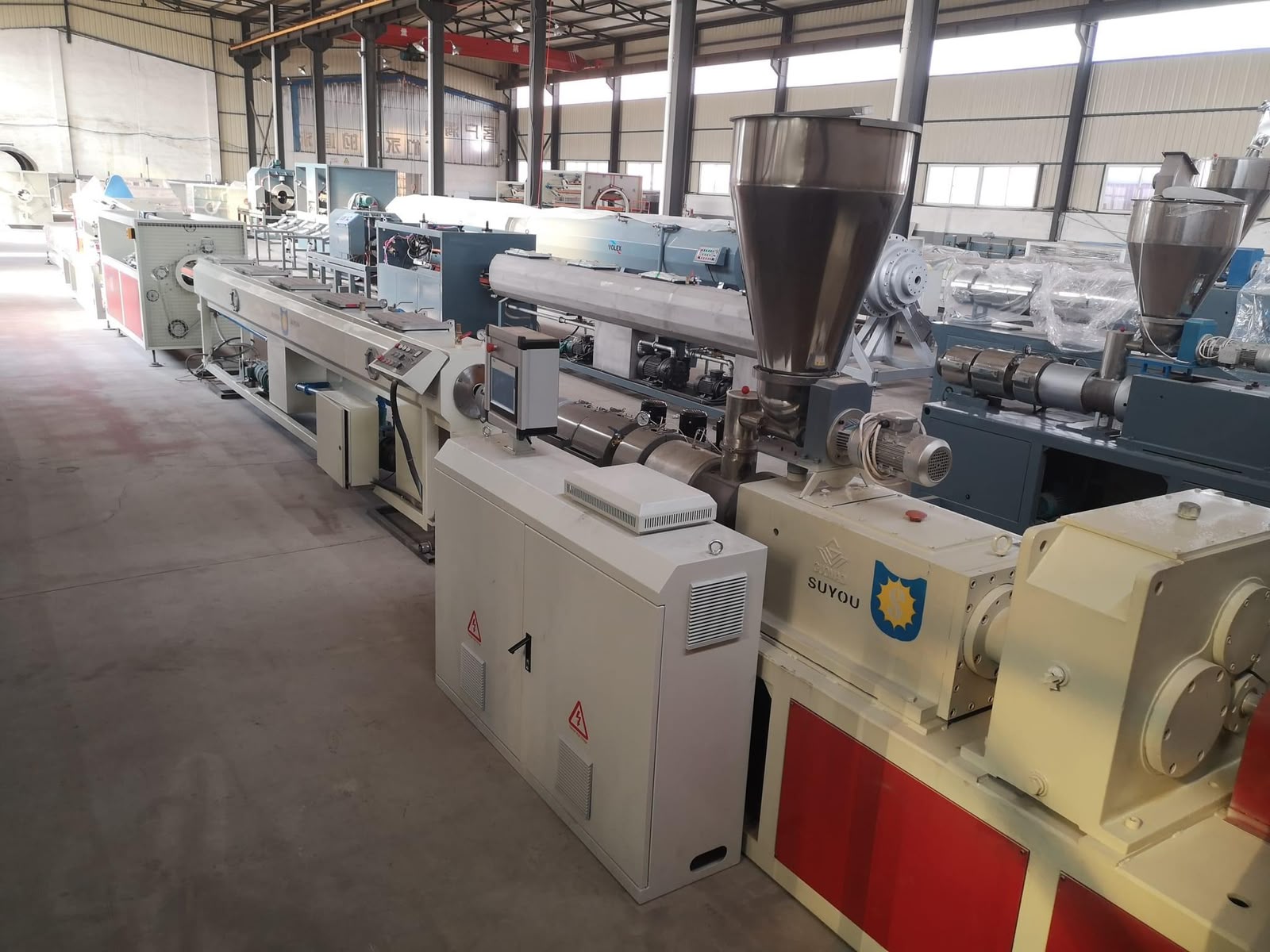 UPVC pipe extrusion line at the Aqtar Najd factory