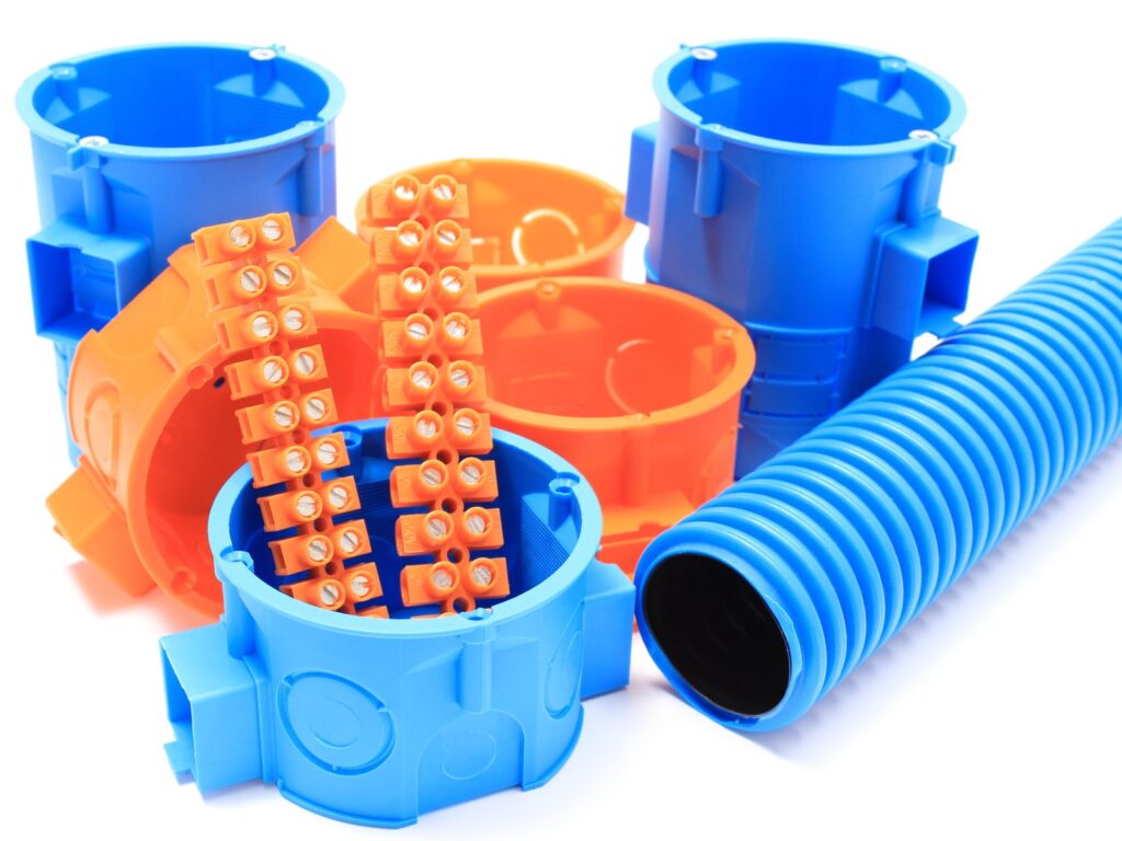 Electrical boxes and conduit components prepared for an electrical installation